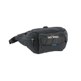 A Tatonka Medium Funny Bag in black, featuring multiple zippered compartments and an adjustable hip belt.