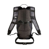 The Tatonka Active Pack 10 is a black ergonomic backpack by Tatonka, featuring a mesh-padded back, adjustable shoulder straps, and a waist belt for comfort and support.