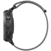 Side view of the black Coros Apex 2 Pro GPS Outdoor Watch with a braided strap and three buttons on the left side, featuring a heart rate sensor.