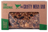 The Crafty Weka Bar 75g by Crafty Weka, packed with seeds, nuts, and dried fruit, and labeled "The Original" and "Real food made with love in New Zealand," provides natural energy for your next adventure.