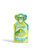 Chimpanzee Energy Gel in a 35g packet is designed to boost your sports performance. Its yellow and blue packaging, featuring an illustrated chimpanzee on top, contains bio agave syrup for natural energy. Perfect for athletes seeking effective Energy Gels.