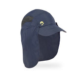 Stay fully protected from the sun with the Sunday Afternoons Adventure Stow Hat. This navy blue hat features a wide brim, neck flap, and mesh ventilation panels for top-notch comfort. Its adjustable sizing guarantees a perfect fit, and the small embroidered logo offers a stylish detail.