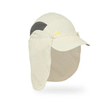 The Sunday Afternoons Adventure Stow Hat in beige features a practical neck flap and side mesh ventilation panels to provide sun protection, while its adjustable sizing makes it an ideal choice for outdoor adventures.