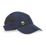 The Sunday Afternoons Adventure Stow Hat is a navy blue baseball cap with a black mesh panel for improved breathability. It features an eye-catching yellow logo on the side and comes with an adjustable sizing strap. Crafted by Sunday Afternoons, this hat is designed to provide sun protection, making it an ideal choice for your outdoor adventures.