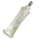 The T8 Sherpa Flask is a transparent squeeze water bottle featuring a nozzle and embossed T8 branding, displayed on a plain white background.