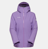 The Mammut Alto Light HS Women's Jacket is a lightweight, purple hiking jacket with a front zipper and the Mammut logo on the chest, shown against a plain white background.
