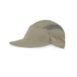 A Sunday Afternoons Ultra Trail Cap with UPF 50+ sun protection in beige with a gray patch on the front, shown against a white background.