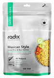 Package of Radix Side Dishes Mexican style instant rice & red quinoa, marked as gluten-free quinoa mix and fodmap friendly.