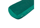 A green Sea to Summit Traverse ATV2 sleeping bag with the brand name Sea To Summit, an efficient temperature rating, and a unique geometric pattern on the side, displayed against a white background. This versatile cold-weather sleeping bag is perfect for any adventure.
