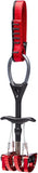 The Black Diamond Camalot C4 climbing cam by Black Diamond features red and black webbing, a black trigger, and red lobes. This lightweight design ensures ease of use without sacrificing durability.