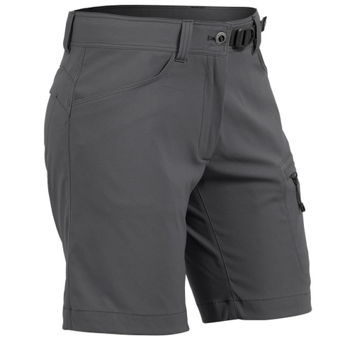 Mont Women's Mojo Stretch Shorts, ideal for travel and featuring side pockets and an integrated belt.