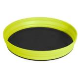The Sea to Summit X Plate, by Sea to Summit, is a round tray featuring a black base and a raised, bright yellow rim. It's crafted from BPA-free, food grade nylon.