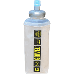 The Grivel Soft Flask 500ml is a water bottle with a blue cap, made from BPA-free, compressible material, designed for outdoor sports and activities.