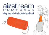 Illustration demonstrating the use of an integrated pump sack for inflating a Sea To Summit Ultralight Insulated Mat AS sleeping pad.