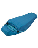 A versatile women's sleeping bag in blue with a mummy-shaped design, featuring a drawstring hood, adjustable ventilation, and a side zipper. Enhanced with THERMOLITE® insulation for superior warmth is the Sea to Summit Venture VTII Sleeping Bag by Sea to Summit.
