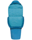 Blue Sea to Summit Venture VTI Sleeping Bag laid out flat, showcasing its interior compartment and foot section, enhanced with THERMOLITE® insulation.