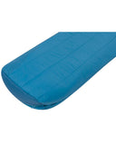 A close-up view of the Sea to Summit Venture VTI Sleeping Bag, showcasing its rectangular shape, smooth texture, and a zipper along the side. Made with THERMOLITE® insulation for ultimate warmth and comfort.