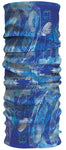 A blue Headsox Wildlife Conservation made from stretchy microfibre fabric, with an ocean-inspired design featuring fish and water patterns.