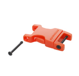 The Sea to Summit Lightweight First Aid Dry Bag features an orange plastic buckle with a single pin, made from recycled 70D nylon, ideal for assembling or securing objects.