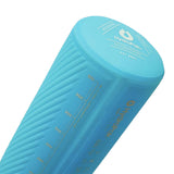 Close-up of a HydraPak Flux Bottle 1L in blue, featuring measurement markings, brand logo, dual-layer TPU for durability, and a spill-proof twist cap for convenient hydration.