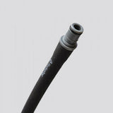 A close-up of the HydraPak Force Bladder, featuring a black insulated tube with a gray connector tip, showcases its design by HydraPak for use in advanced hydration systems.