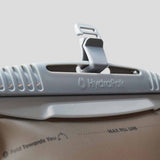 Close-up of a gray HydraPak Force Bladder cap featuring a folding closure and visible "MAX FILL LINE," designed for hydration systems and compatible with a high-flow insulated tube.