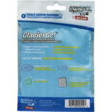 Rear packaging view of AMK Glacier Gel blister and burn dressings, displaying contents, usage instructions, and barcodes.