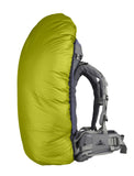 A lightweight Sea to Summit backpack with a Sea to Summit Ultra Sil Pack Cover.