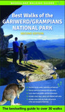 Cover of Woodslane's "Best Walks of the Gariwerd/Grampians National Park 2nd edition" guidebook, featuring people admiring a mountain landscape. Highlights include family-friendly walks, detailed maps, and tourism information.