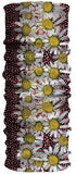 A Headsox Australian Indigenous Art neck gaiter adorned with daisies, showcasing Aboriginal Desert Art.