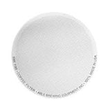 Circular coffee filter with text along the edge reading "ABLE FINE - COFFEE FILTER - ABLE BREWING EQUIPMENT INC - 18/8 - MADE IN USA." Perfect for use with your AeroPress Coffee Maker, this stainless steel Able Disk for Aeropress from AeroPress is an ideal hiking coffee solution.