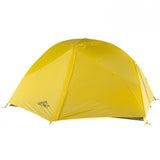 Yellow Mont Moondance 2 Tent isolated on white background.