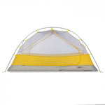Mont Moondance 2 Tent in yellow and gray without rainfly against a white background.