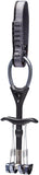 Introducing the Black Diamond Camalot C4, a lightweight climbing camming device by Black Diamond, featuring a black handle, four lobes, and a gray sewn sling for securing in rock crevices.