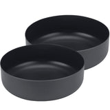 Two black Sea to Summit DeltaLight Camp Set 4.4 bowls with volume markings, stacked slightly atop one another.