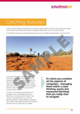 A person navigates the Australian bush on a dry dirt path under a clear sky; text and graphics overlay promote "How to Navigate (3rd edition) - Caro Ryan" by Caro Ryan.