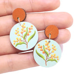 Pixie Nut & Co. Golden Wattle Australian Wildflower Round Earrings