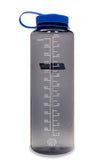 Nalgene Sustain Silo Bottle 1500ML with blue screw-on cap and a carrying loop, made from recycled plastic bottles, marked with measurements in milliliters and ounces up to 1,400 ml (48 oz).