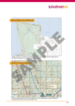 Two topographic maps from "How to Navigate (3rd edition) - Caro Ryan," highlighting terrain in Western Australia and South Australia for bush navigation, each marked with a large "SAMPLE" watermark.