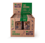 A Crafty Weka Bar Box of 12 Bars by Crafty Weka, featuring "The Original" flavor, contains individually wrapped granola bars in eco-friendly packaging with green and brown accents.