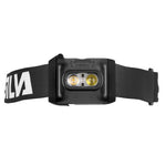 The Silva Scout 2RC Headlamp is a lightweight headlamp featuring dual LEDs and an adjustable black elastic strap with the Silva logo in white, complete with a rechargeable battery for extended use.