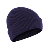 A navy blue knitted beanie with a folded brim, the 3 Peaks Bimberi Cuff Beanie is perfect for cold-weather adventures. Made from 100% wool, it offers superior warmth and comfort.