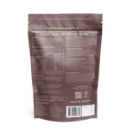 Back view of Absolute Outdoors' Chief Grass-fed Collagen Protein Powder 450g (30 serve) brown pouch with white text, showcasing nutritional info, ingredients, and benefits like Hydrolysed Collagen Peptides, without artificial sweeteners or preservatives.