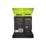 The green and black Chief Chipotle & Lime Biltong package from Chief Nutrition displays nutritional info and a barcode, emphasizing its slow air dry process. Discover why it's considered healthier than traditional jerky with each flavorful bite.