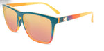 Knockaround Fast Lane Sport Sunglasses with colorful frames and orange-tinted polarized lenses offering UV protection on a white background by Knockaround.