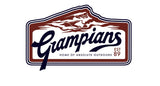The Absolute Outdoors Grampians Frontier Magnet features a stylized mountain logo with "Grampians Home of Absolute Outdoors Est 89" in brown and navy, capturing the charm of a frontier logo.