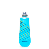 HydraPak Nutrition Soft Flask 250ml by Hydrapak, featuring a spout lid and diagonal stripe design in blue, ideal for on-the-go hydration.