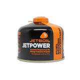 Portable high-performance JetBoil JetPower Fuel canister for camping stoves.