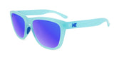 A pair of Knockaround Premium Sport Sunglasses with blue mirror lenses from the sport collection.