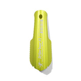 A yellow Helinox knife ideal for cutting and discarding waste responsibly outdoors.
